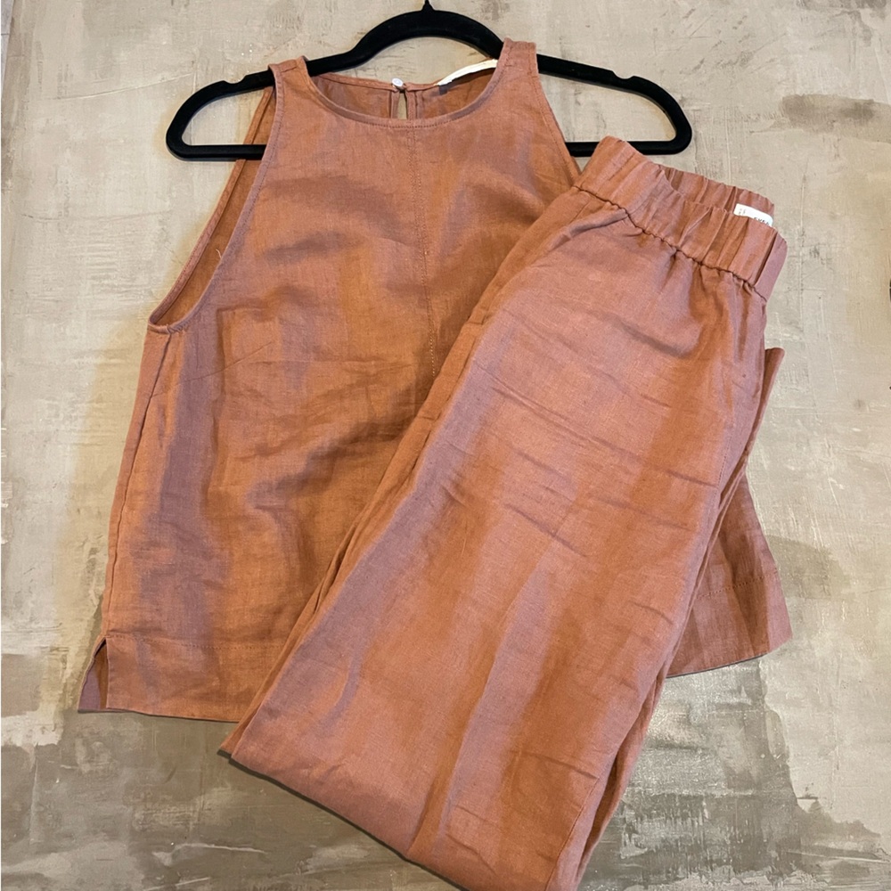 Everlane Linen Tank and Wide-leg Pant